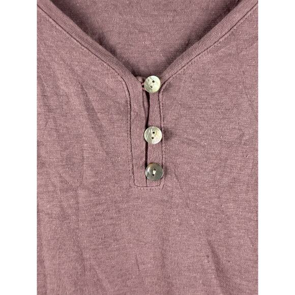 J.JILL Pure Jill Plus Mauve Hemp & Cotton Henley Blouse Top Tunic 4X - Picture 3 of 7
